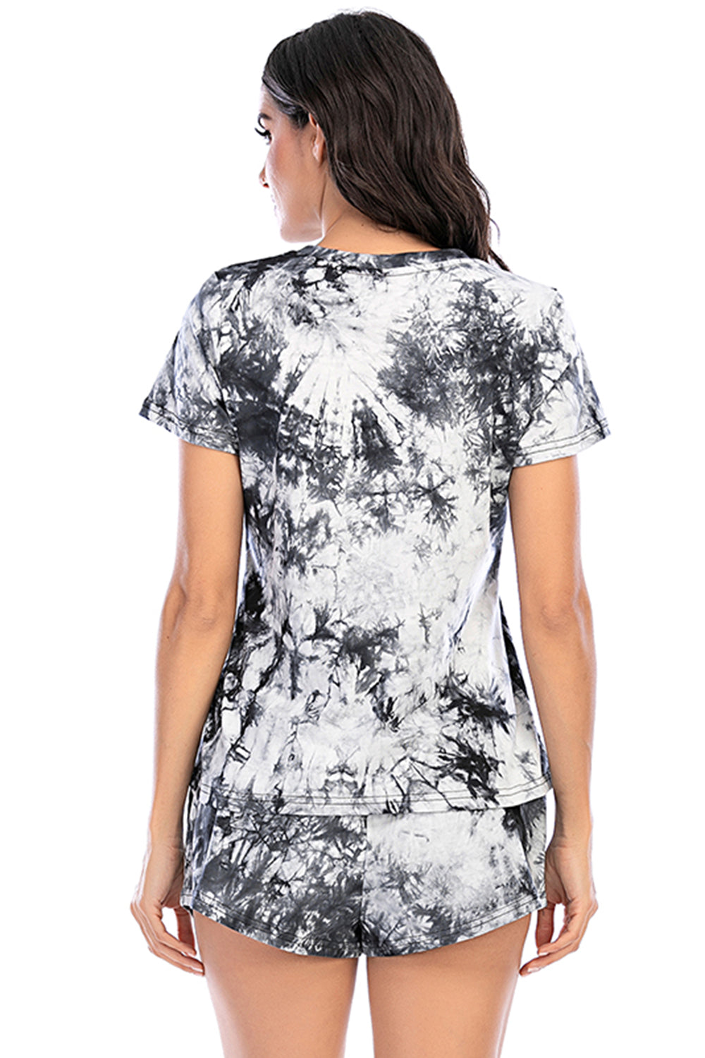 Tie-Dye Short Sleeve Top and Shorts Lounge Set