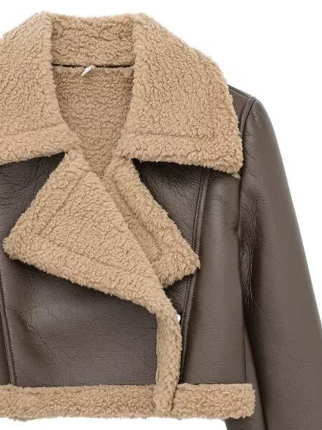 Cropped Faux Fur Bomber Jacket