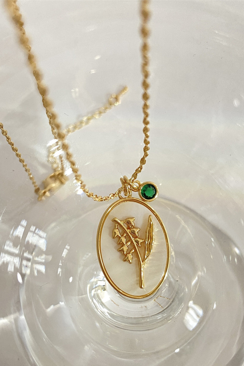 Birth Stone Flower Necklace