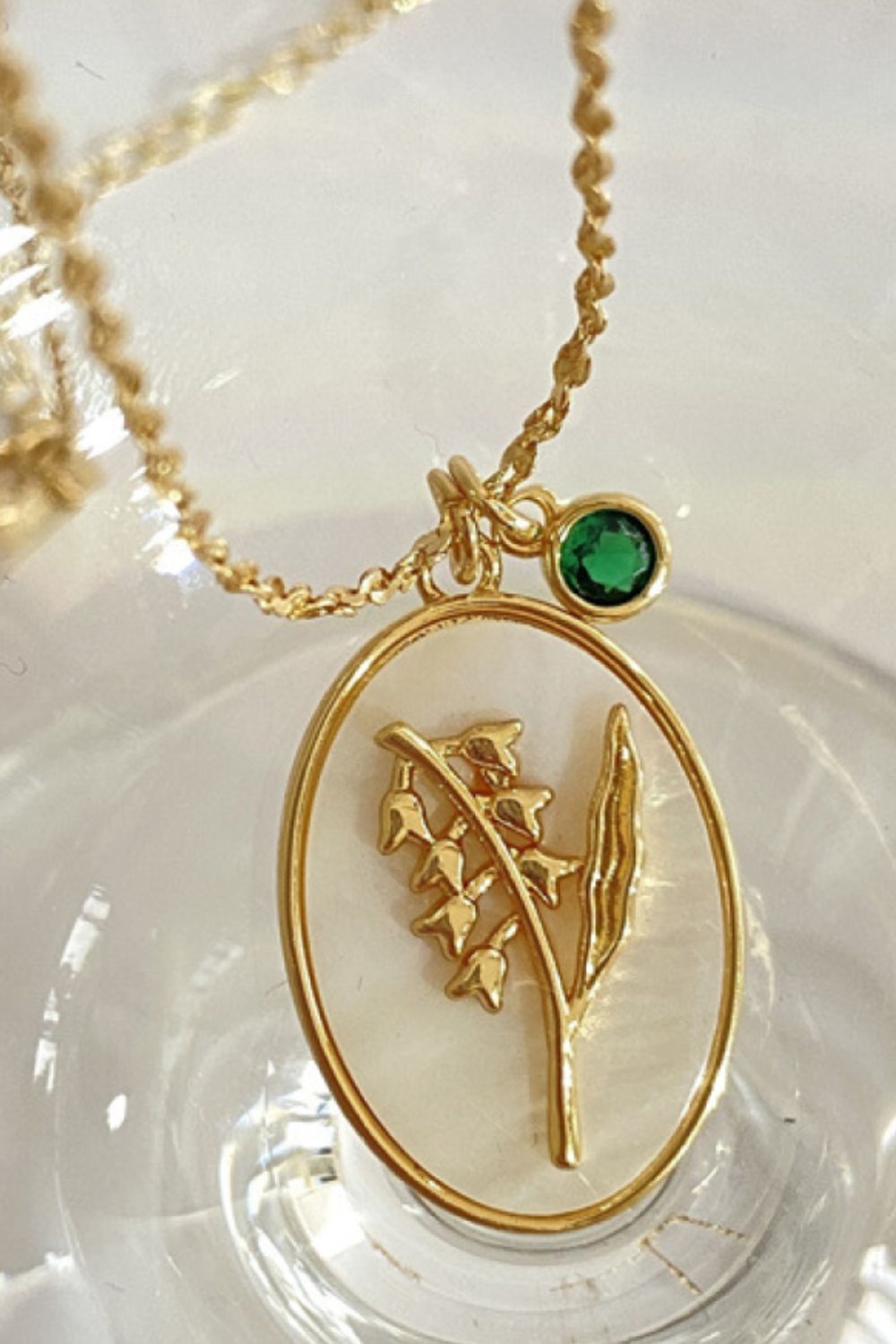 Birth Stone Flower Necklace
