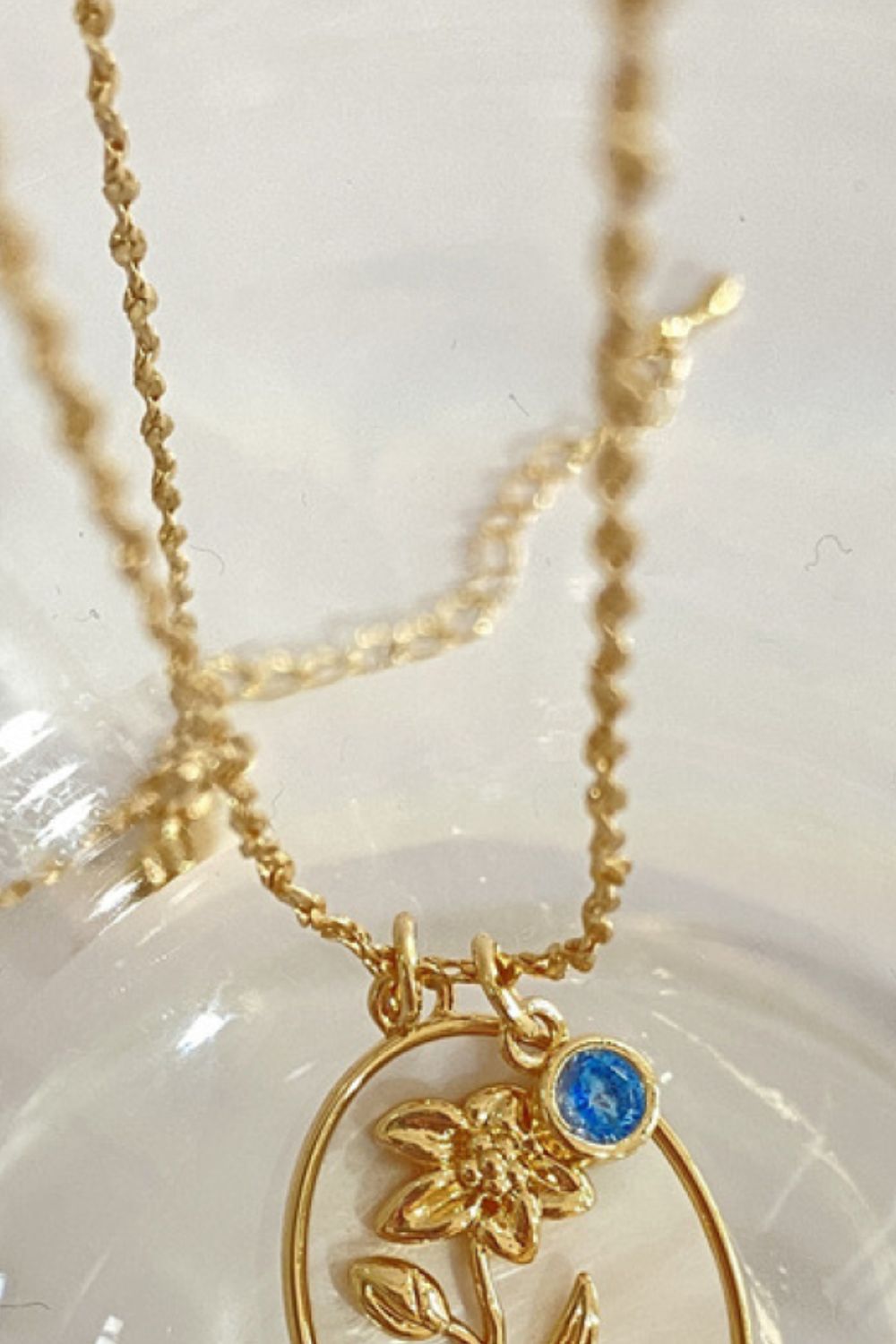Birth Stone Flower Necklace