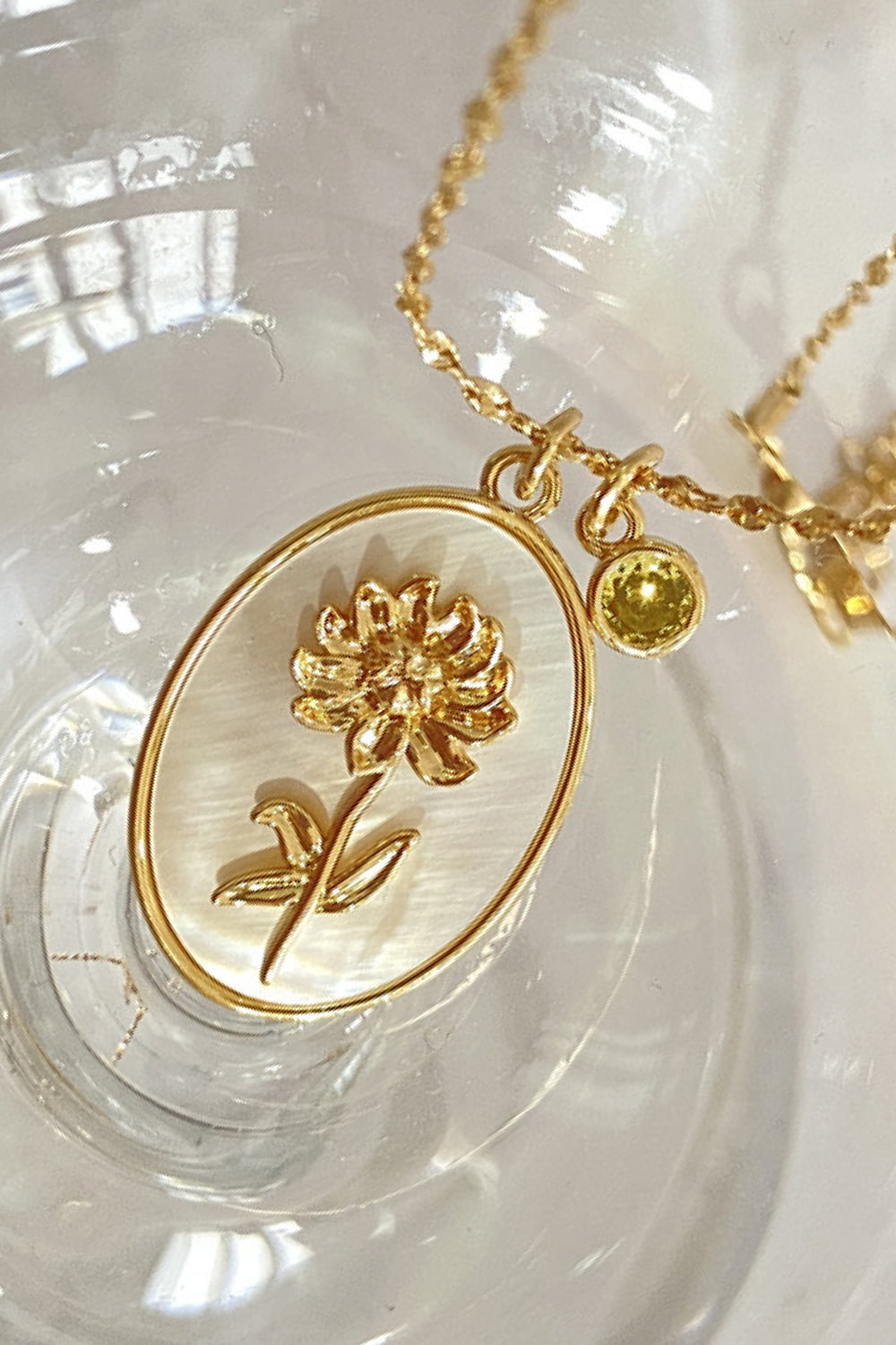 Birth Stone Flower Necklace