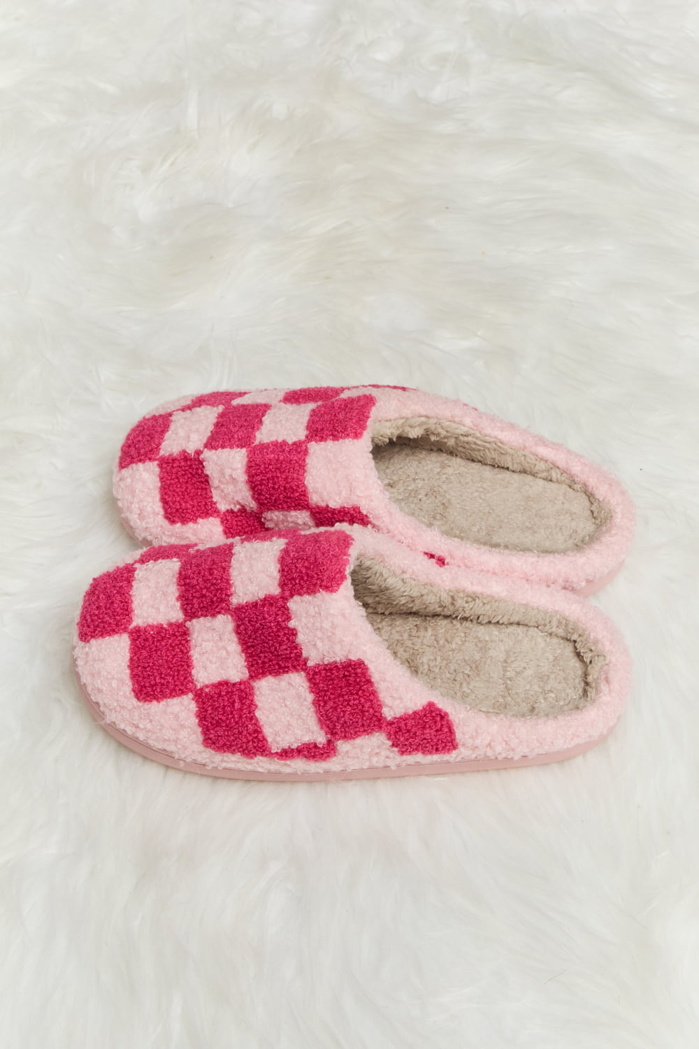 Checkered Print Slide Slippers