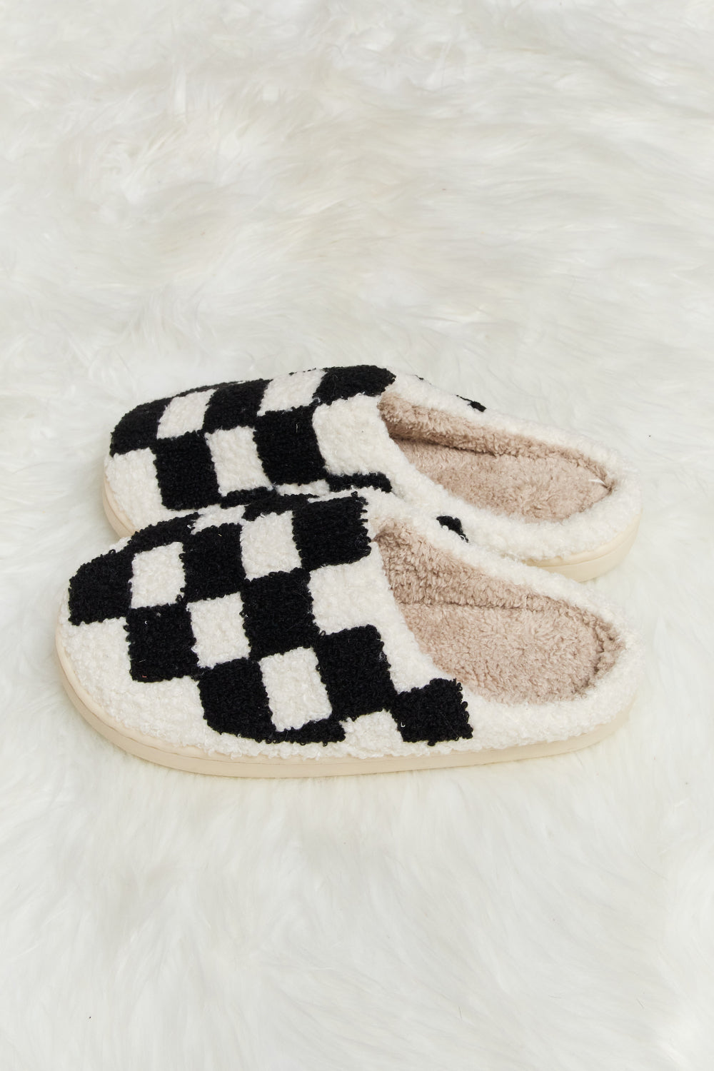 Checkered Print Slide Slippers