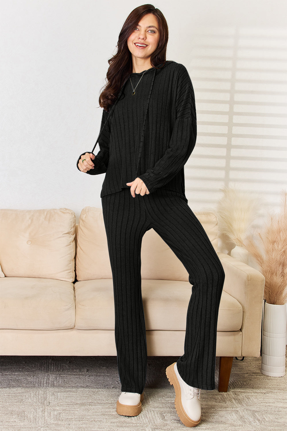 Ribbed Two-Piece Pajama Set