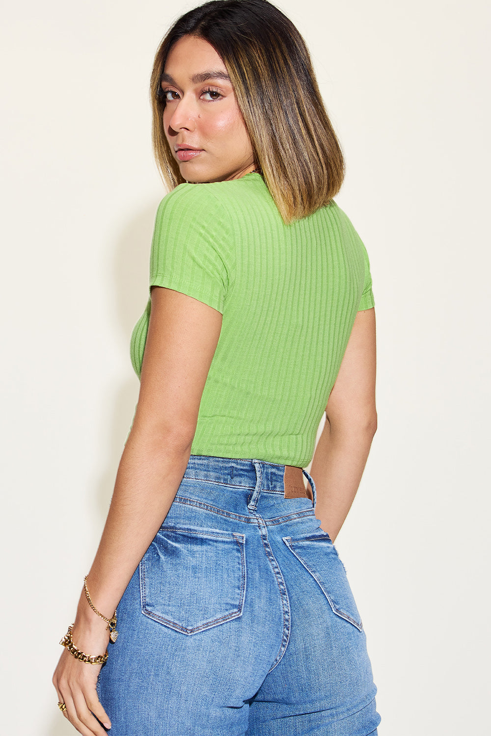 Ribbed Short Sleeve T-Shirt