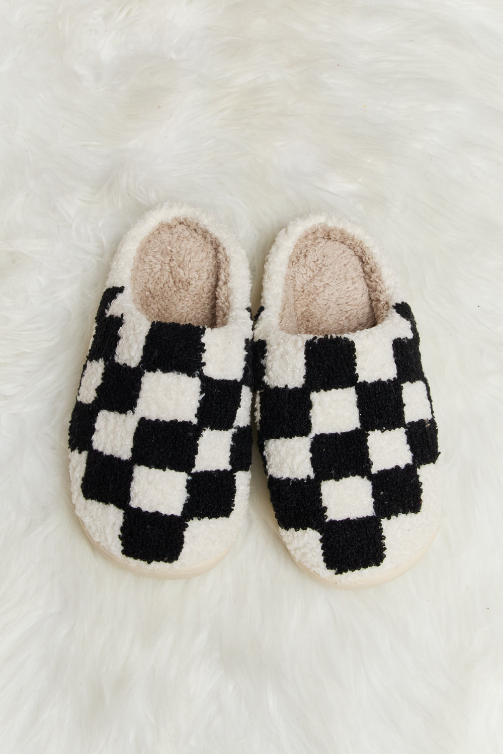 Checkered Print Slide Slippers