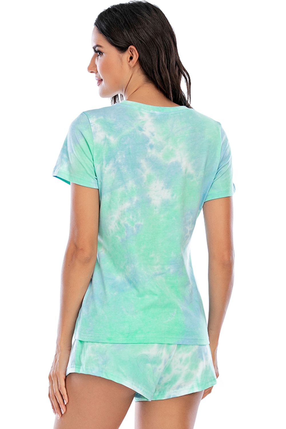 Tie-Dye Short Sleeve Top and Shorts Lounge Set
