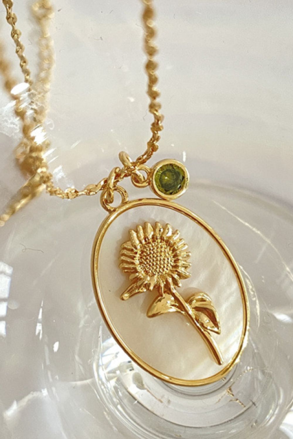 Birth Stone Flower Necklace