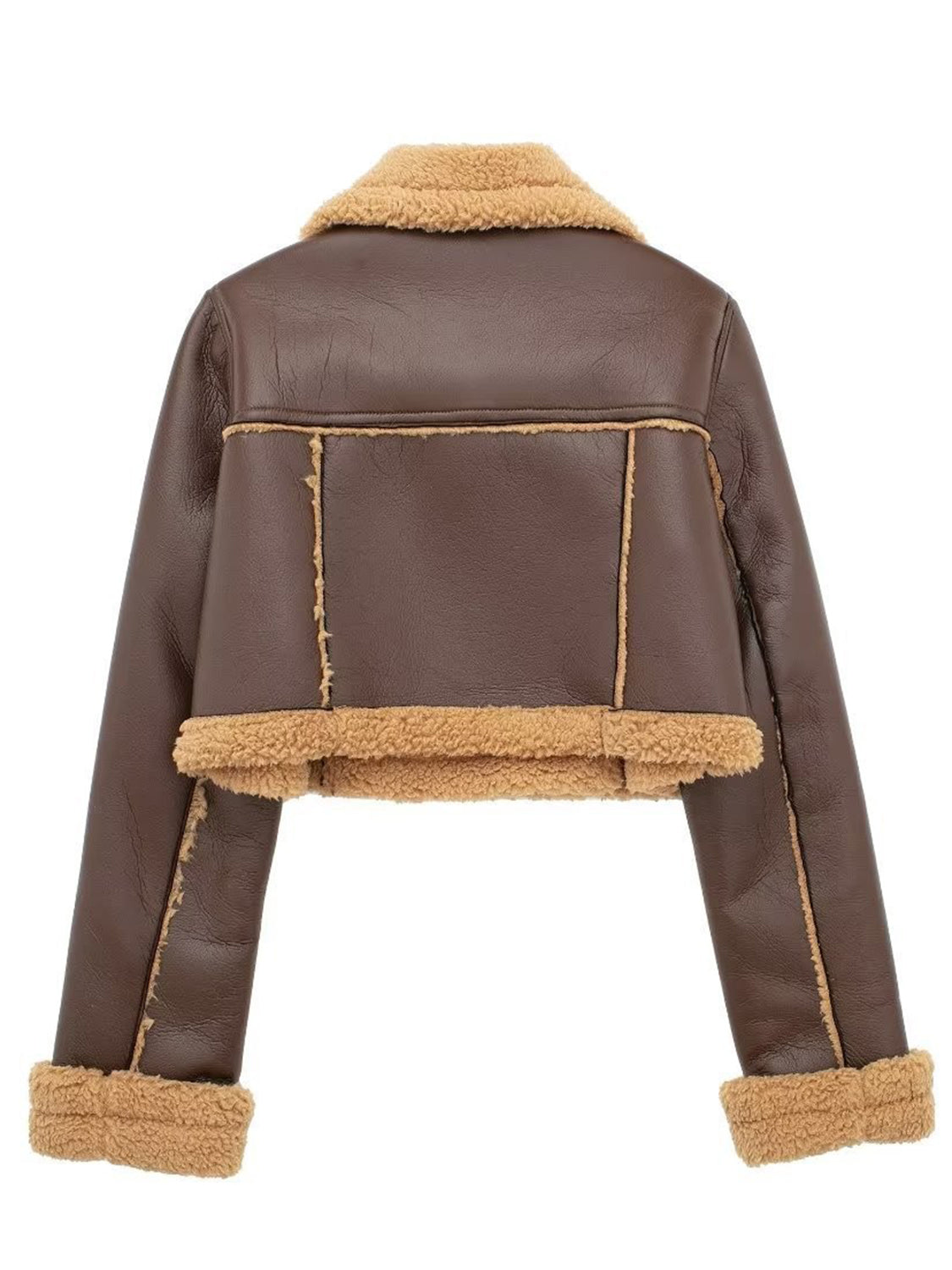 Cropped Faux Fur Bomber Jacket