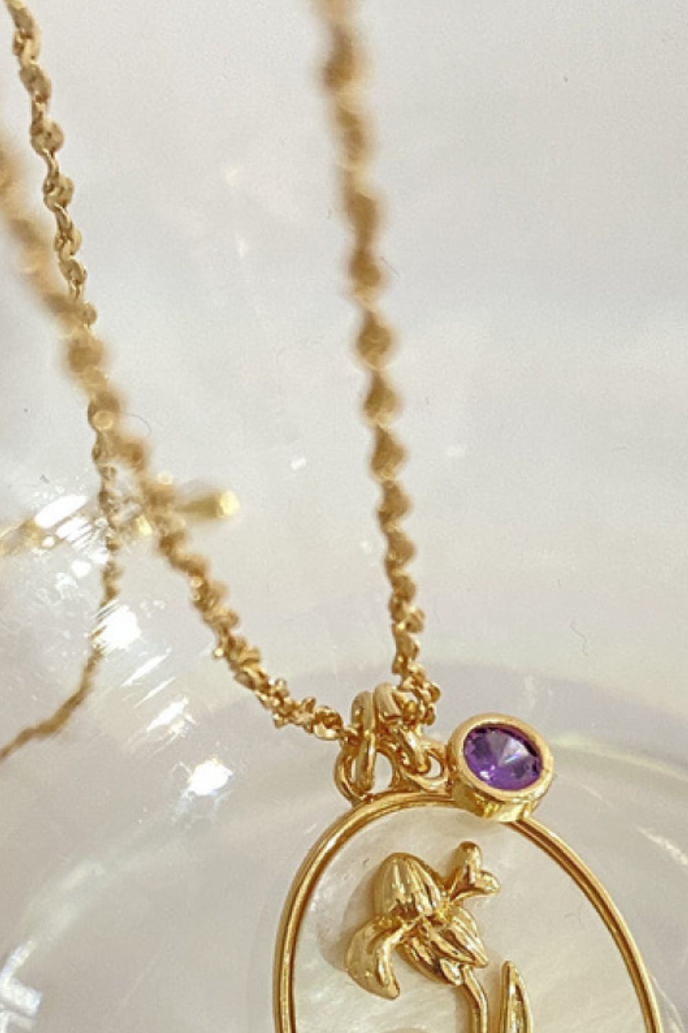 Birth Stone Flower Necklace