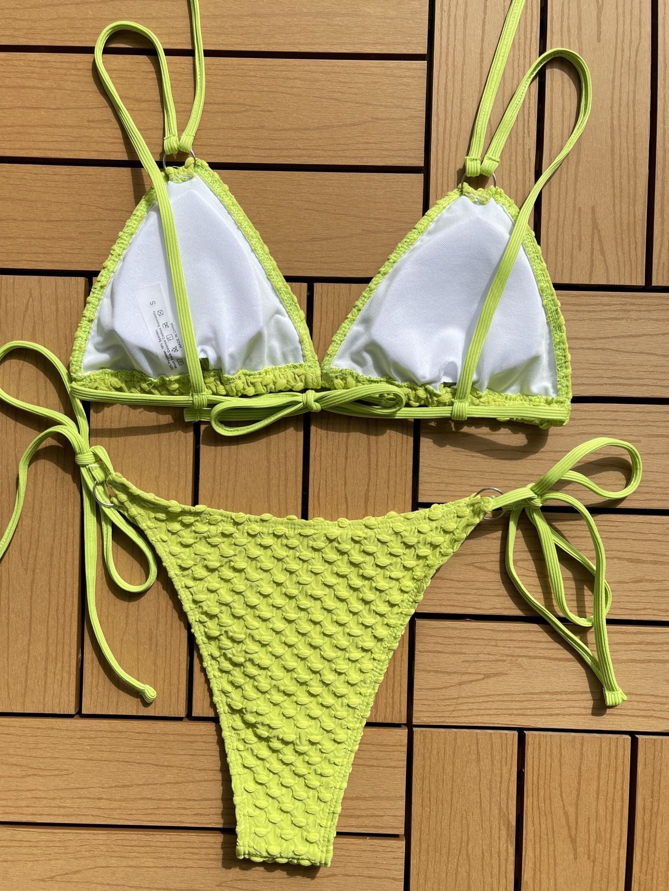 Checkered Textured Two-Piece Bikini