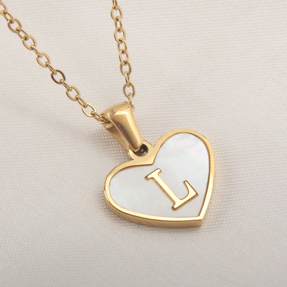 Initial Necklace Heart-Shaped