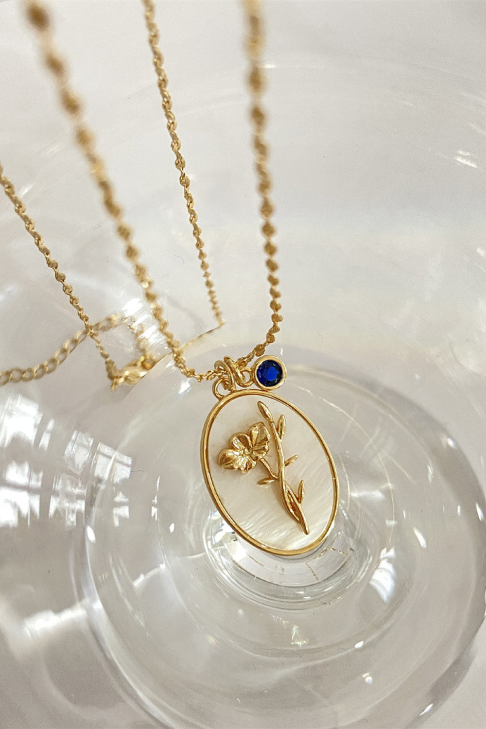Birth Stone Flower Necklace