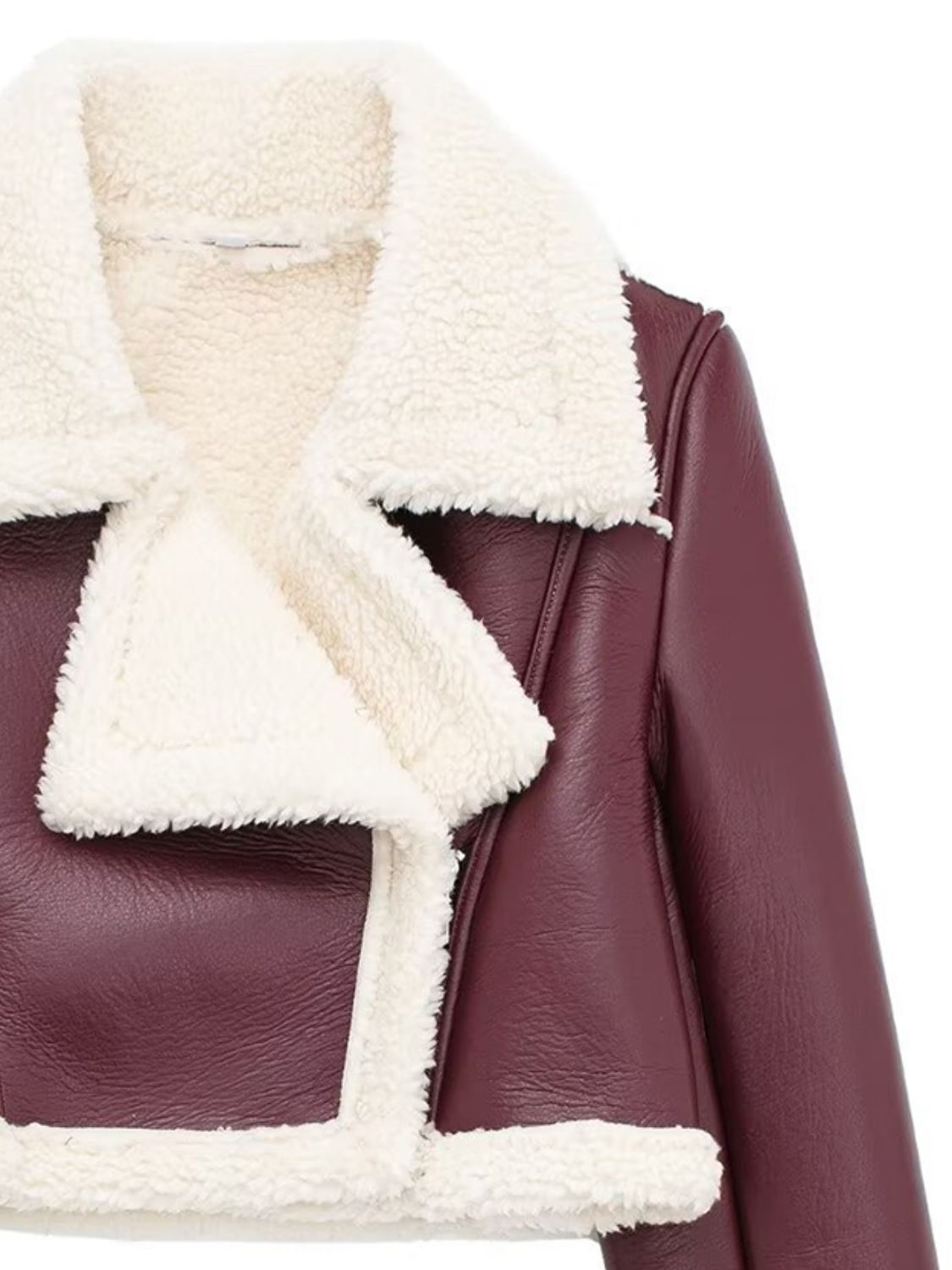 Cropped Faux Fur Bomber Jacket