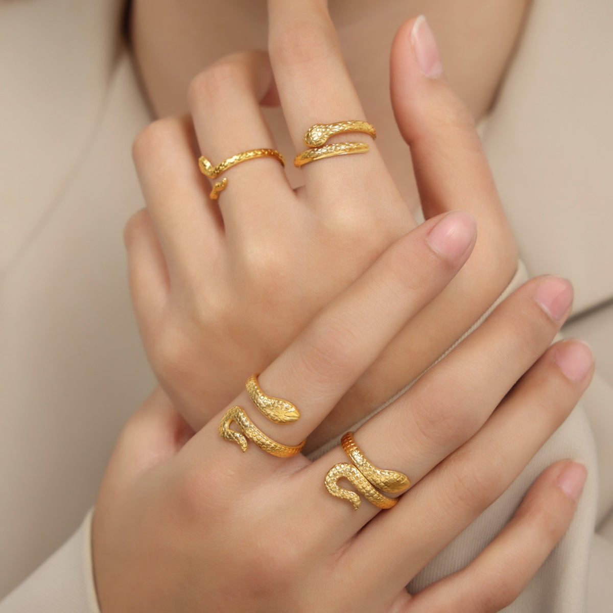 Gold Snake Slither Ring