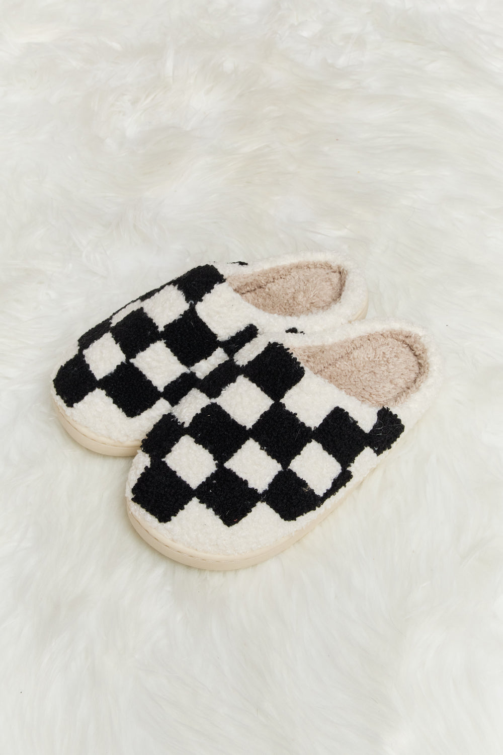 Checkered Print Slide Slippers