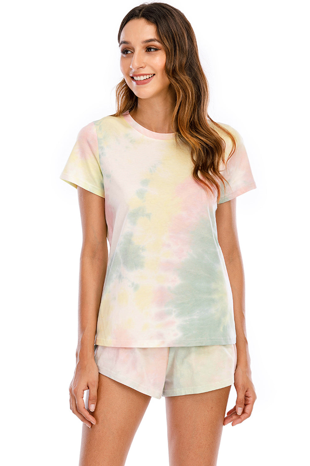 Tie-Dye Short Sleeve Top and Shorts Lounge Set