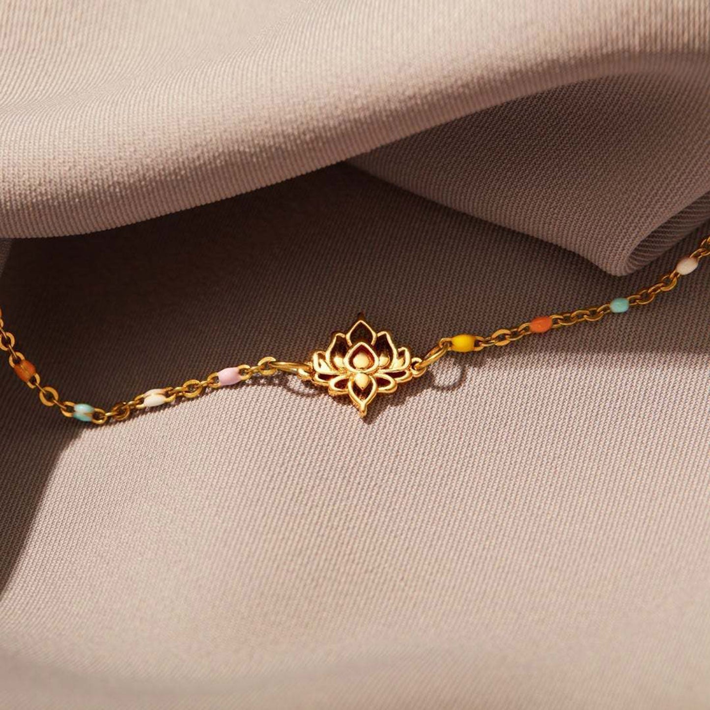 Gold Lotus Symbol Bracelet