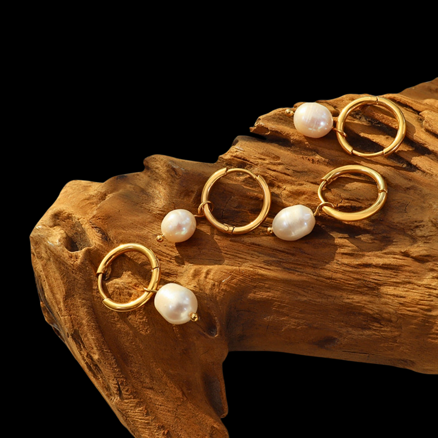 Gold-Plated Pearl Earrings