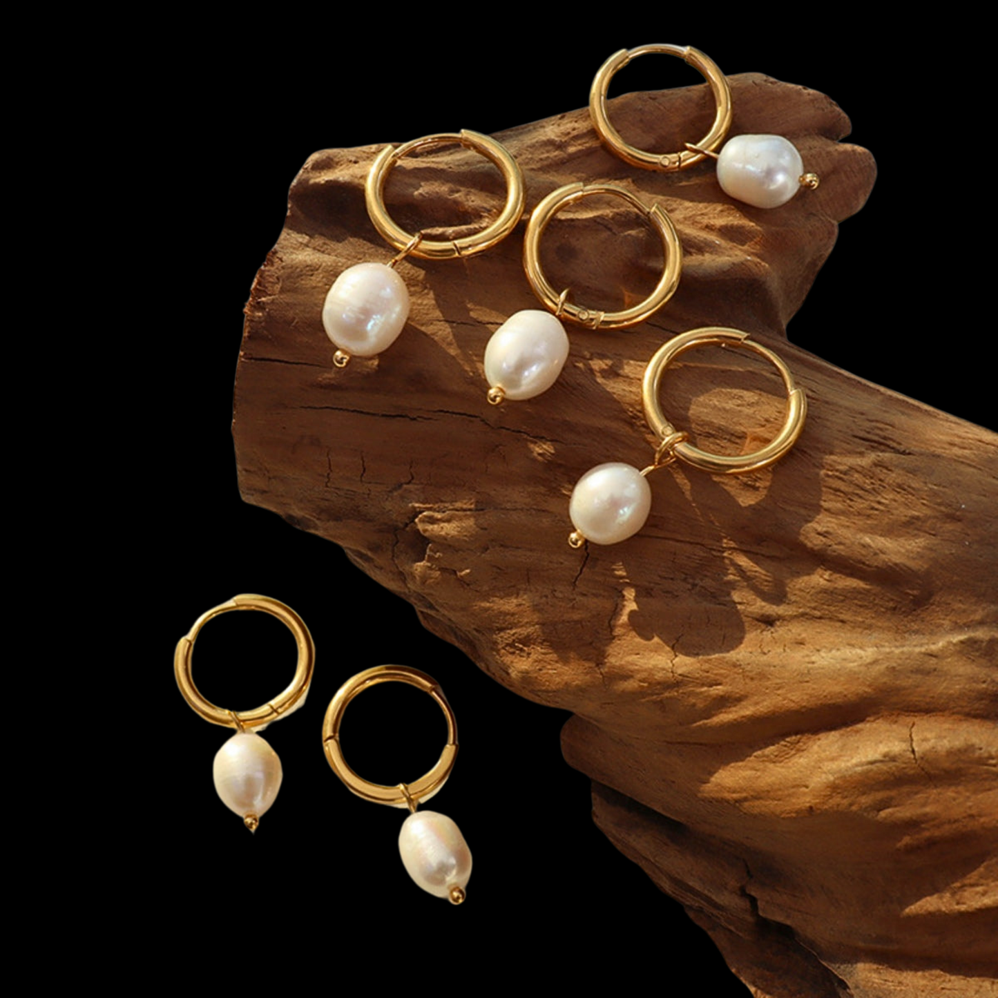 Gold-Plated Pearl Earrings