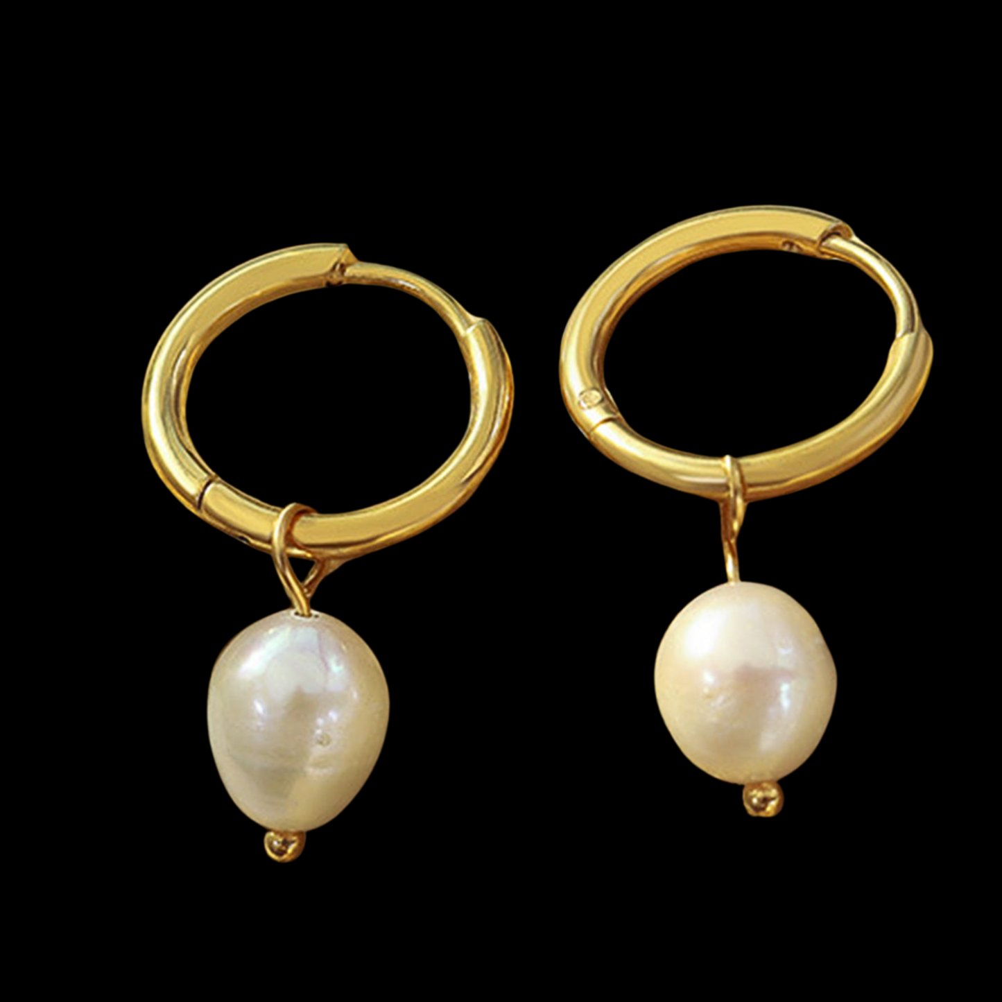 Gold-Plated Pearl Earrings