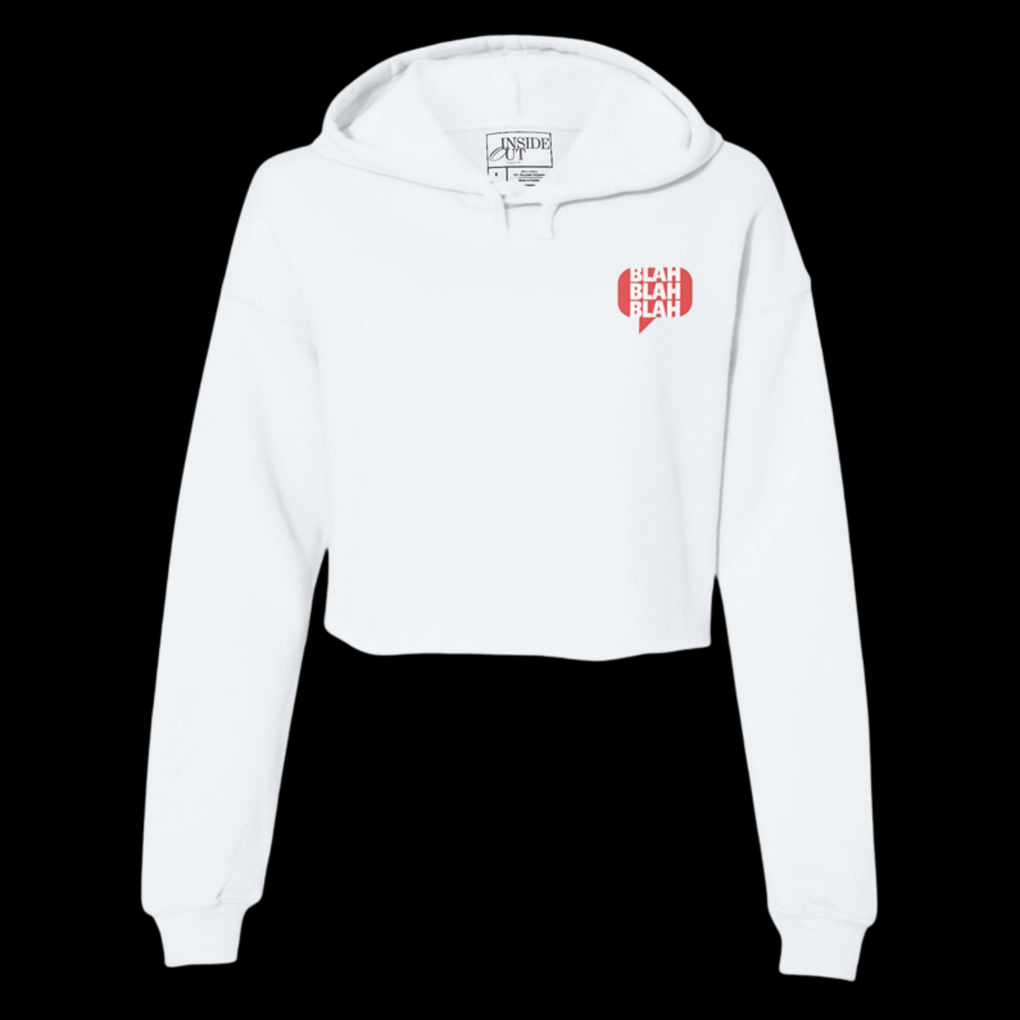 Less Talk More Action Light Cropped Hoodie