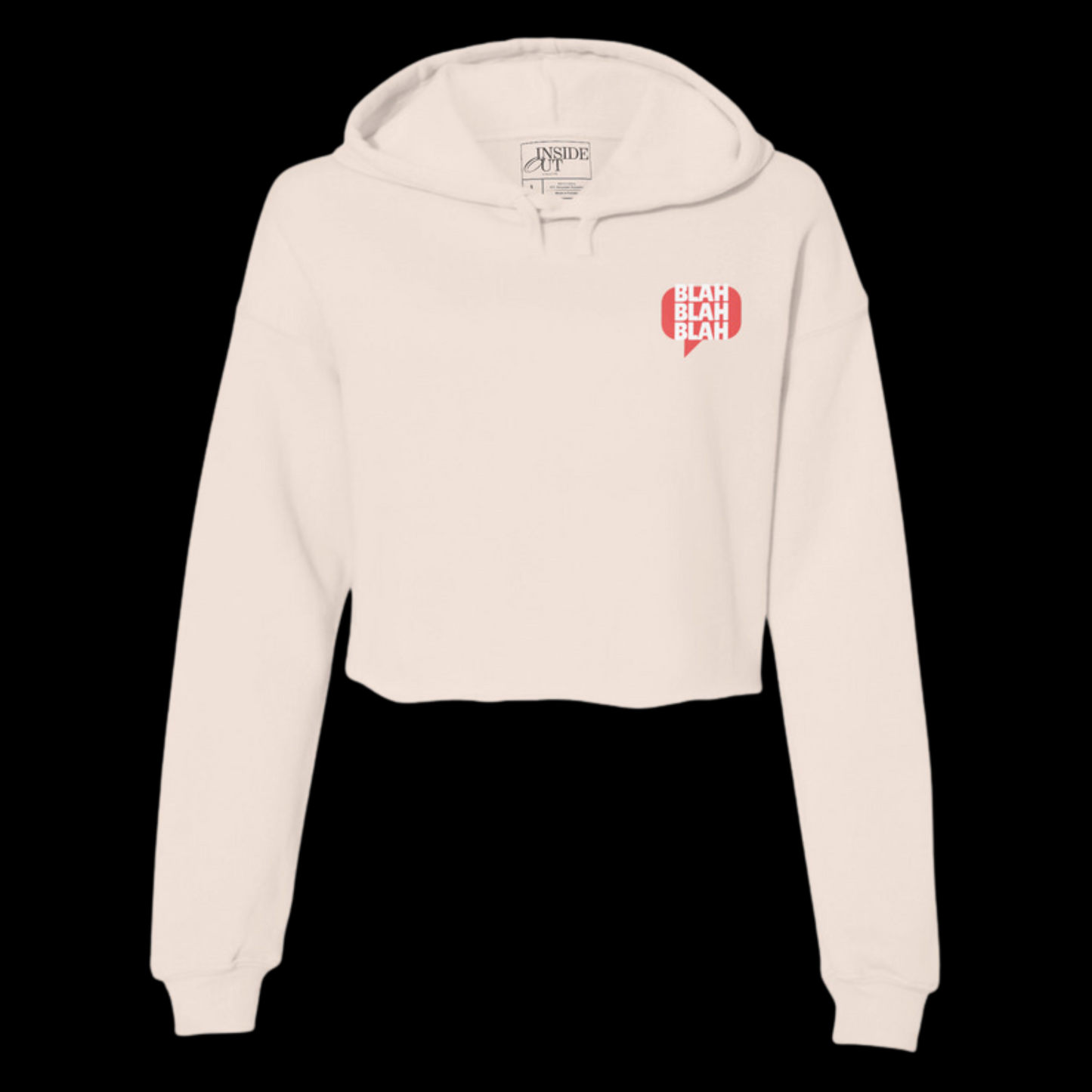Less Talk More Action Light Cropped Hoodie