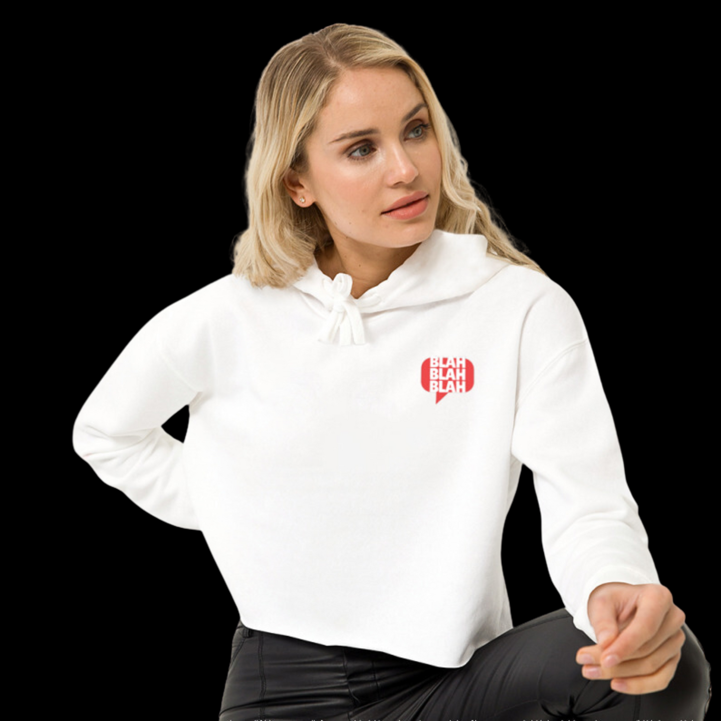 Less Talk More Action Light Cropped Hoodie