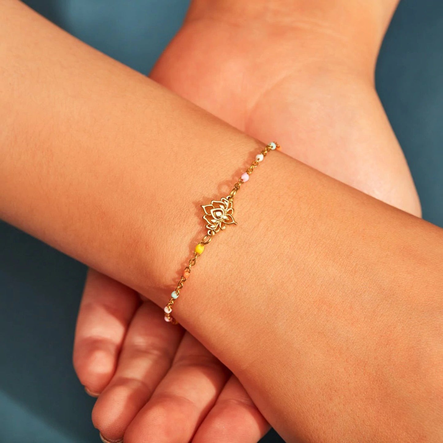 Gold Lotus Symbol Bracelet
