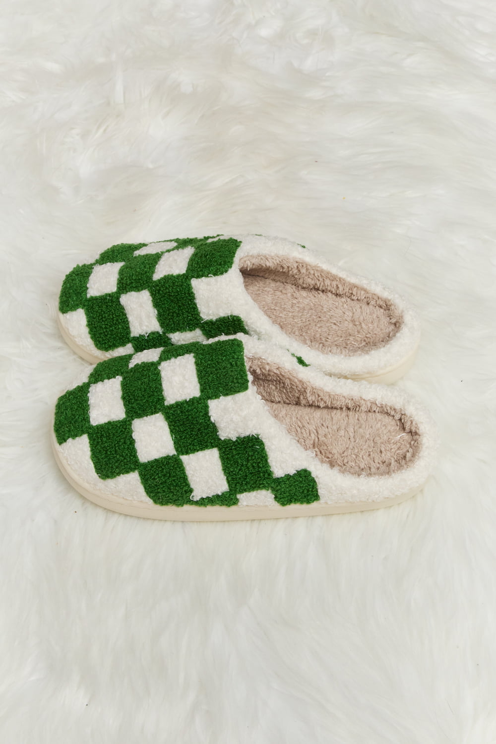 Checkered Print Slide Slippers