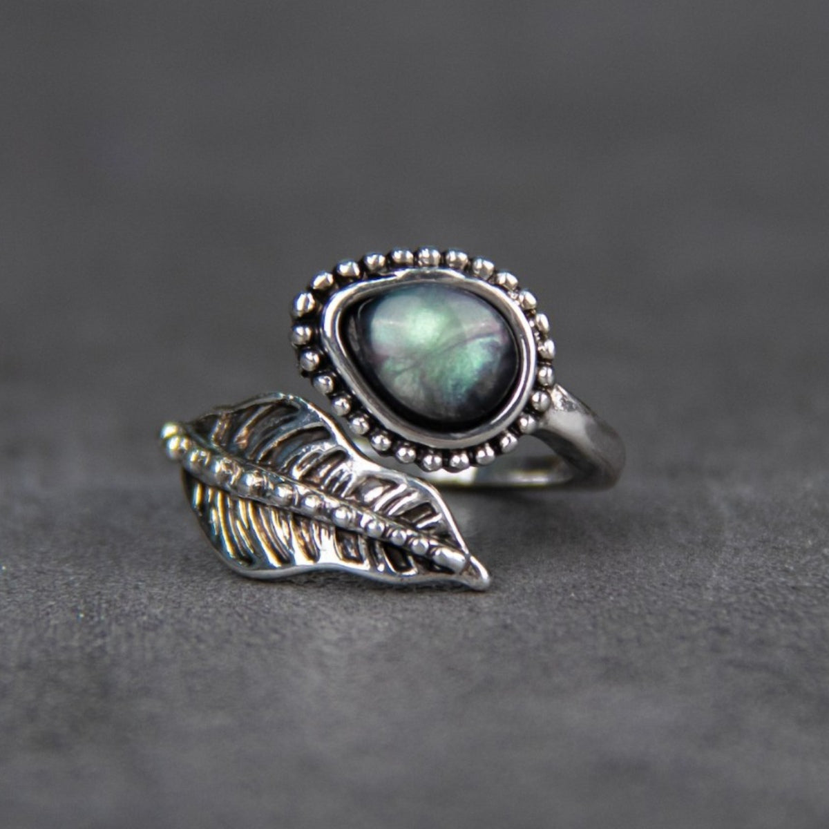 Moonstone Leaf Ring