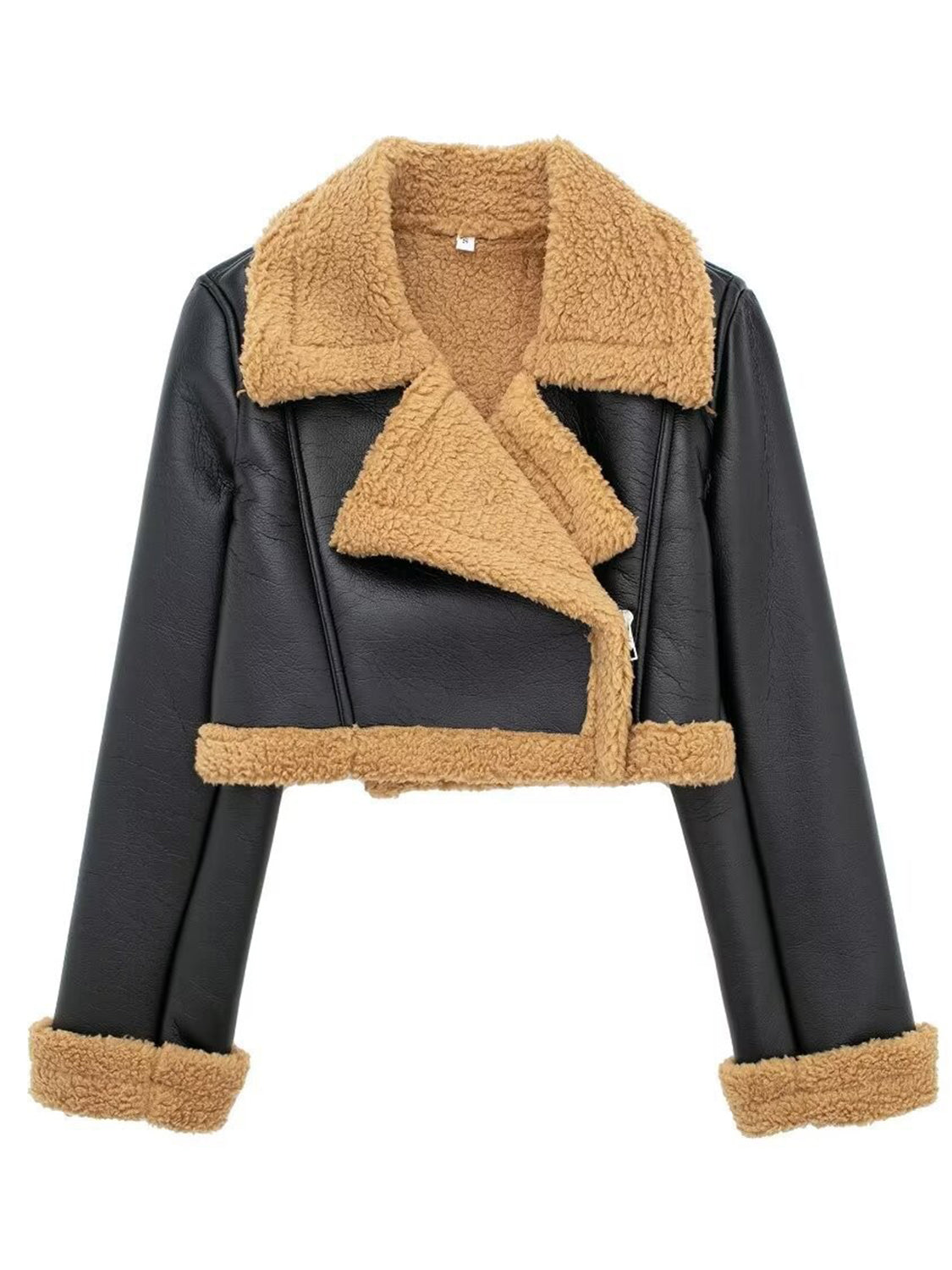 Cropped Faux Fur Bomber Jacket