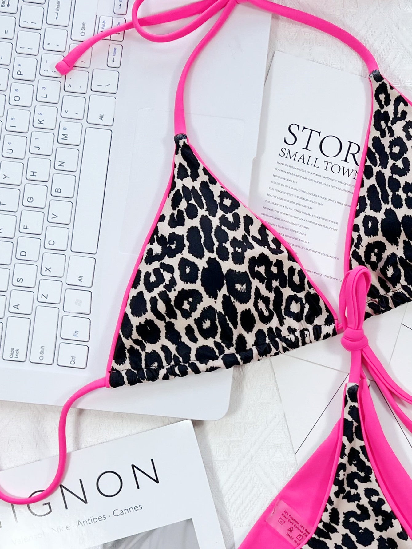 Leopard Print Halter Neck Bikini Set