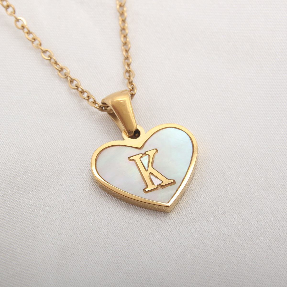 Initial Necklace Heart-Shaped