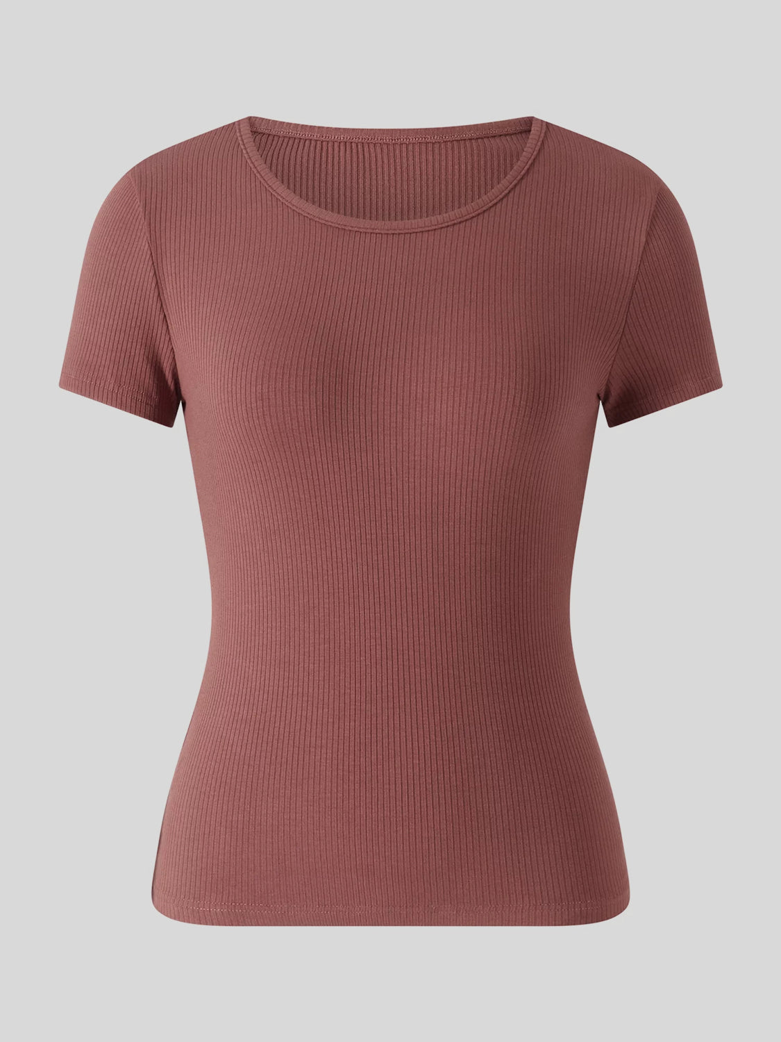 Round Neck Short Sleeve Fitted T-Shirt