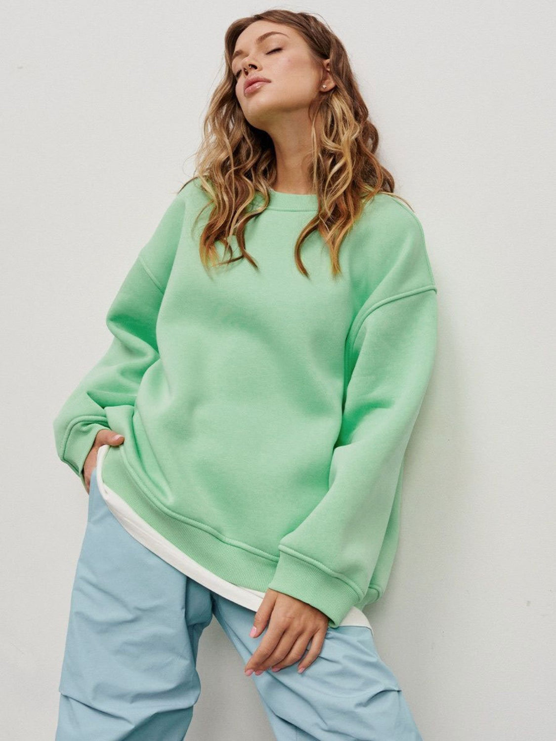 Oversized Round Neck Sweatshirt