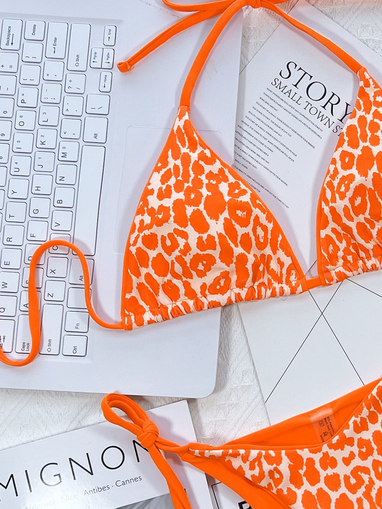 Leopard Print Halter Neck Bikini Set