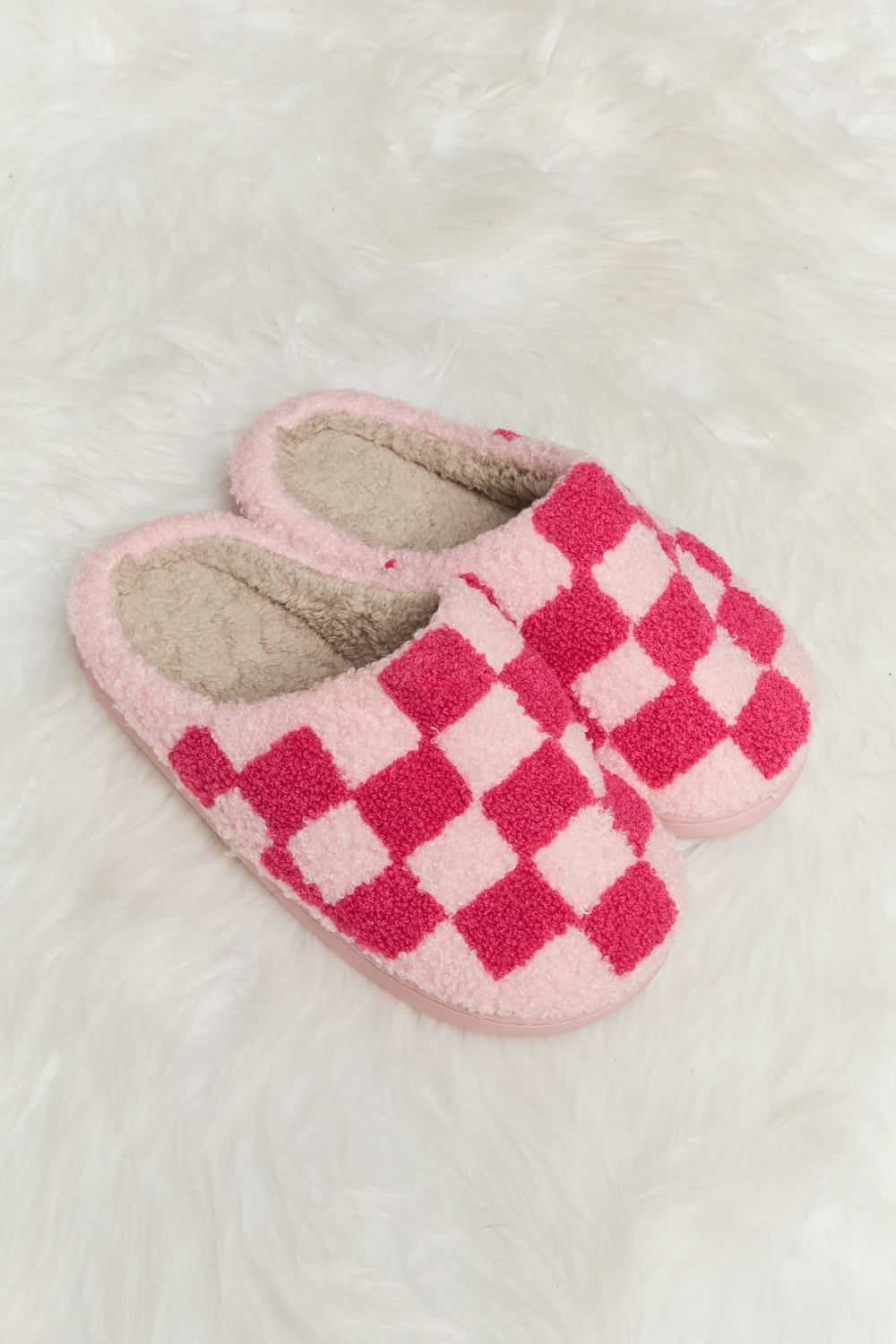 Checkered Print Slide Slippers
