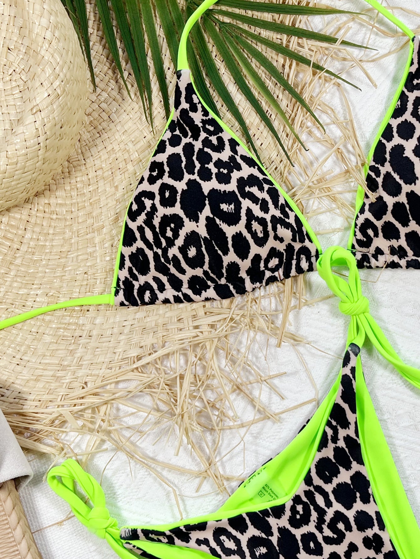 Leopard Print Halter Neck Bikini Set