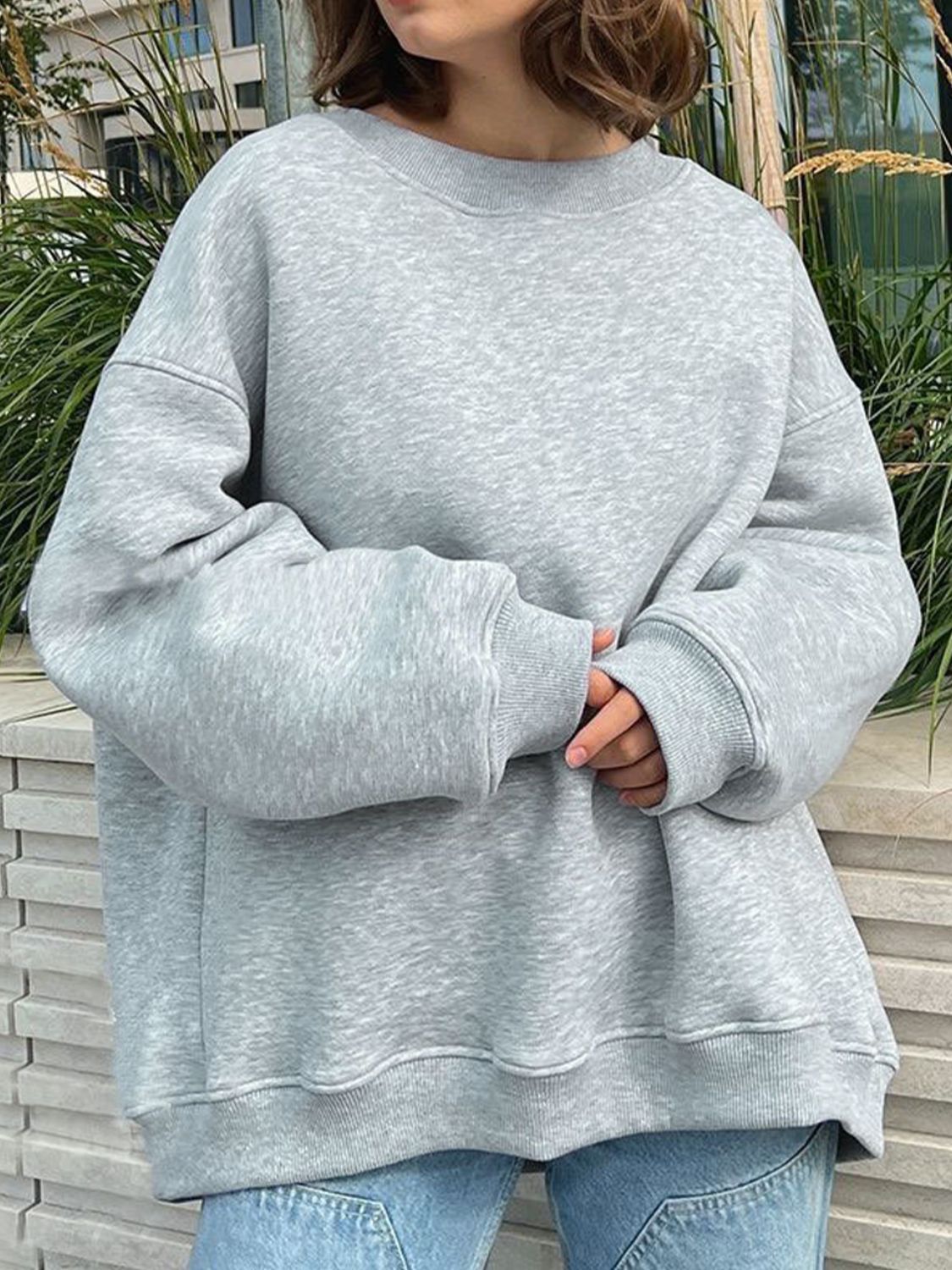 Oversized Round Neck Sweatshirt