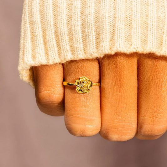 Rose Flower Gold-Plated Ring