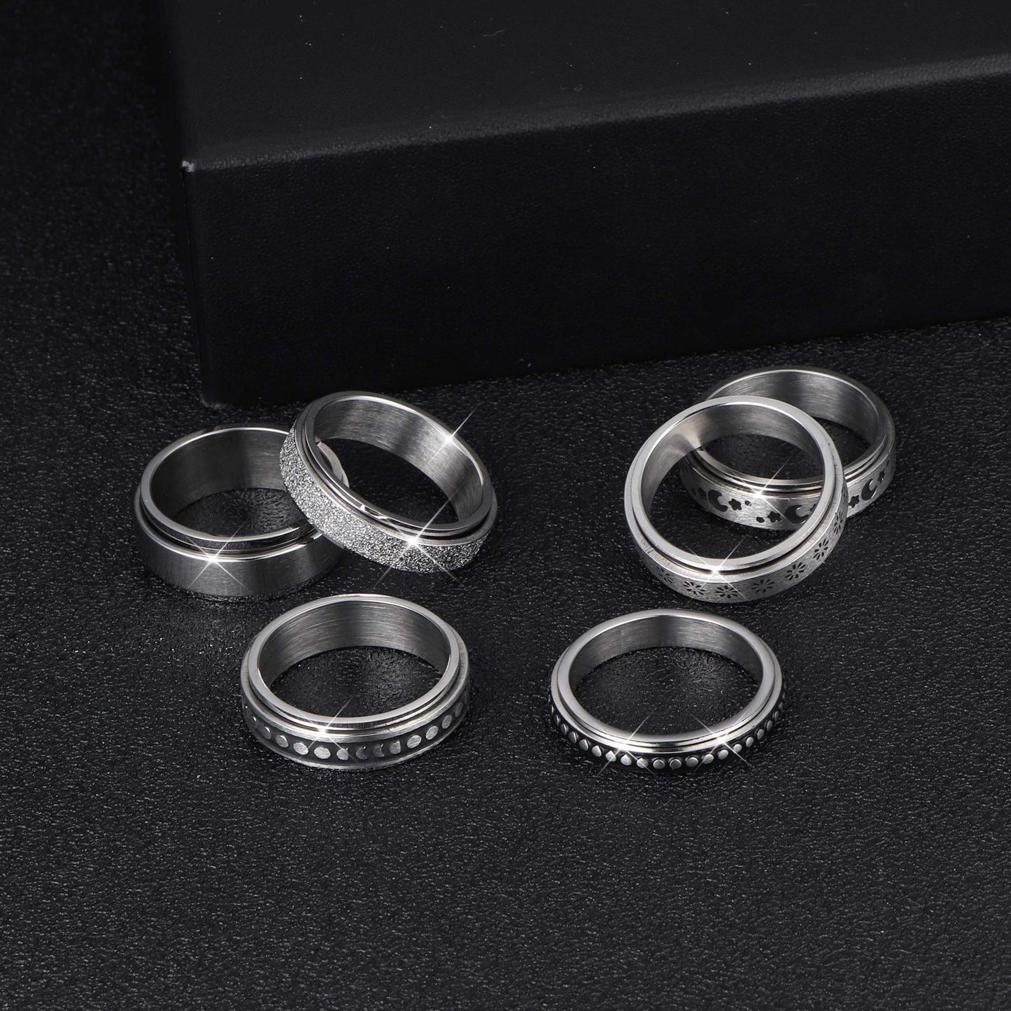 Moon Phase Fidget Spinner Ring