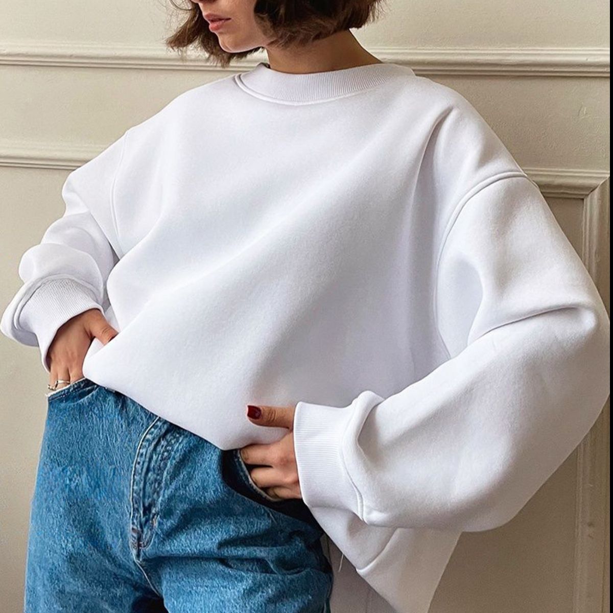 Oversized Round Neck Sweatshirt