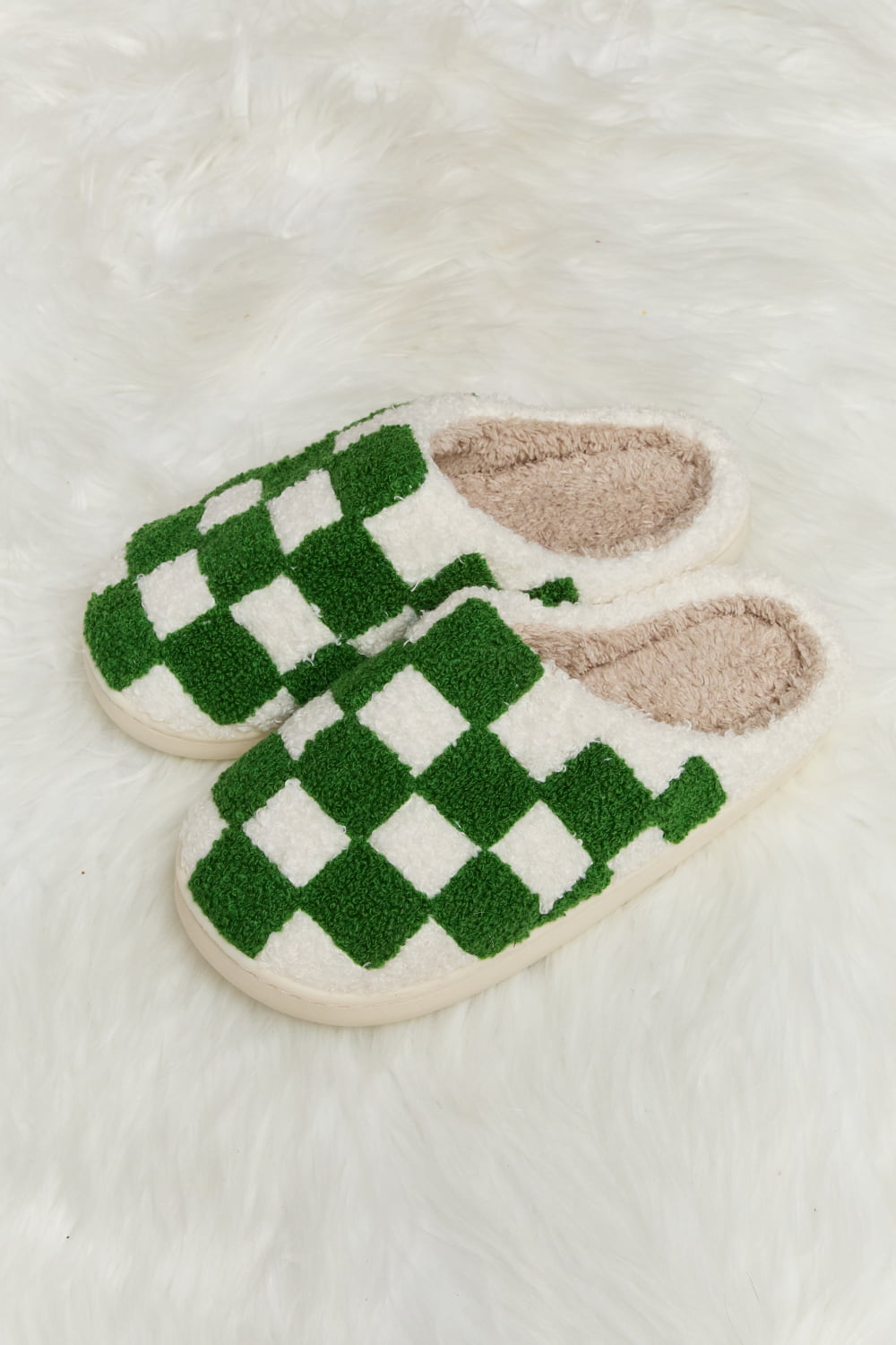 Checkered Print Slide Slippers
