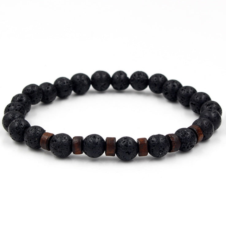 Black Volcanic Natural Stone Bracelet