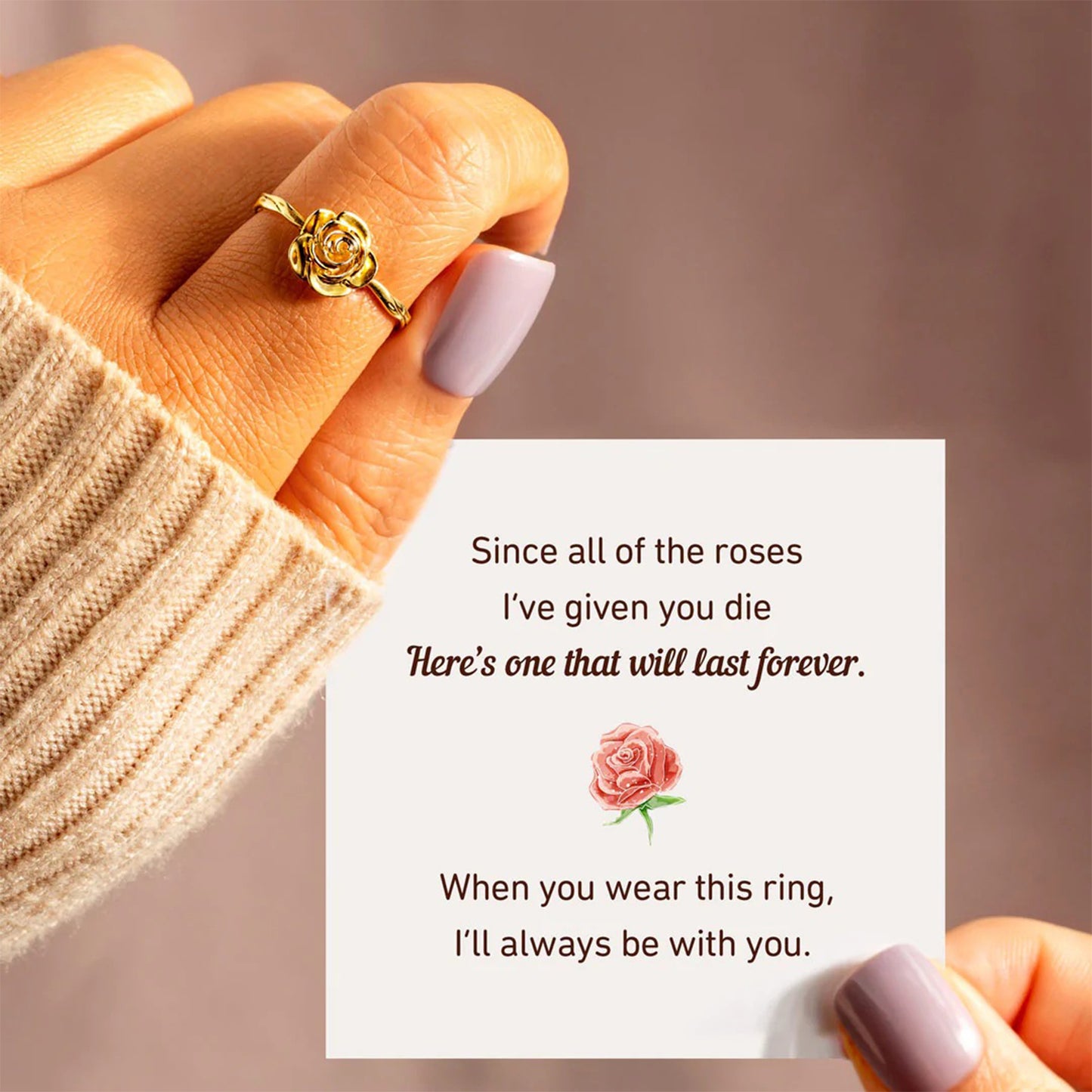 Rose Flower Gold-Plated Ring