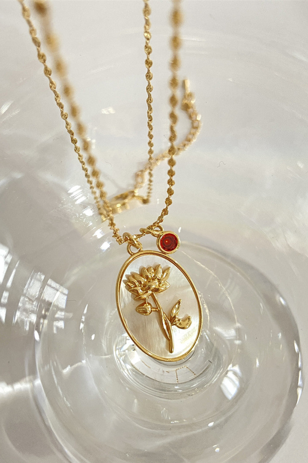 Birth Stone Flower Necklace