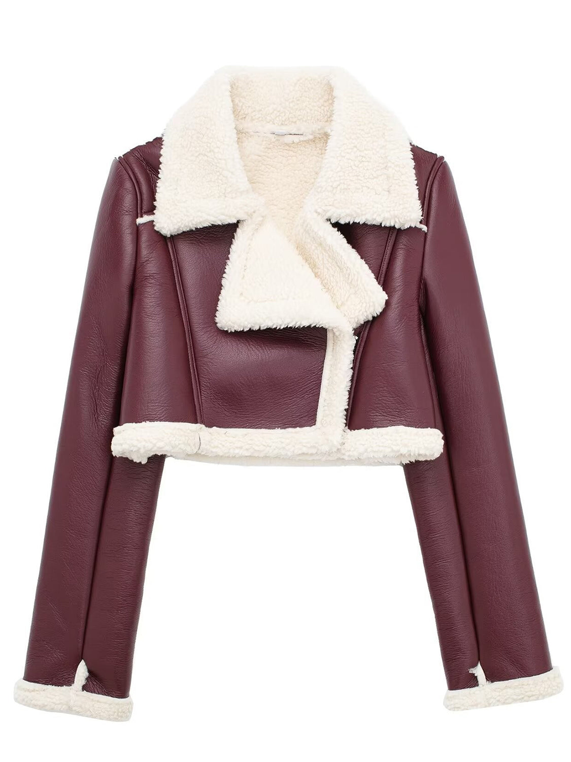 Cropped Faux Fur Bomber Jacket