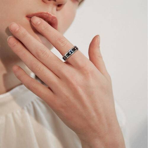 Moon Phase Fidget Spinner Ring